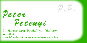 peter petenyi business card